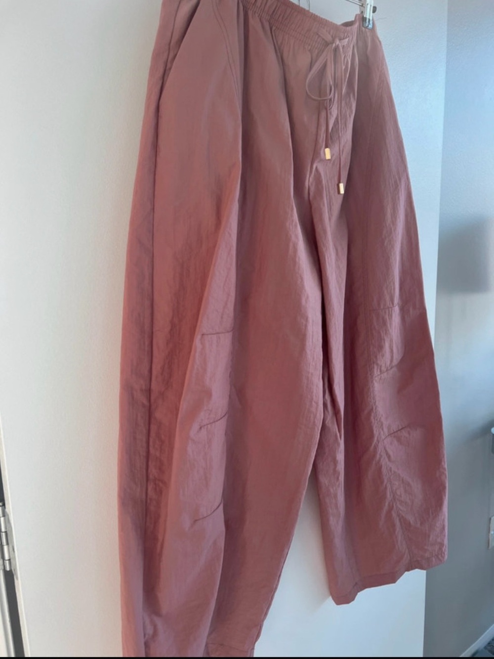 Zara Relaxed Drawstring Joggers in Dusty Rose; NWOT; XL